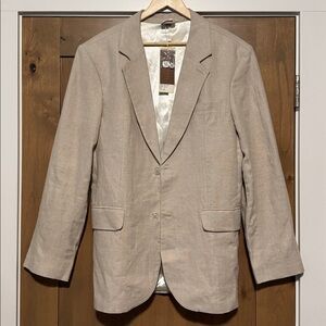 NWT Island Importer Linen Blazer Jacket Sport Coat Mens 41 Tan beach coastal